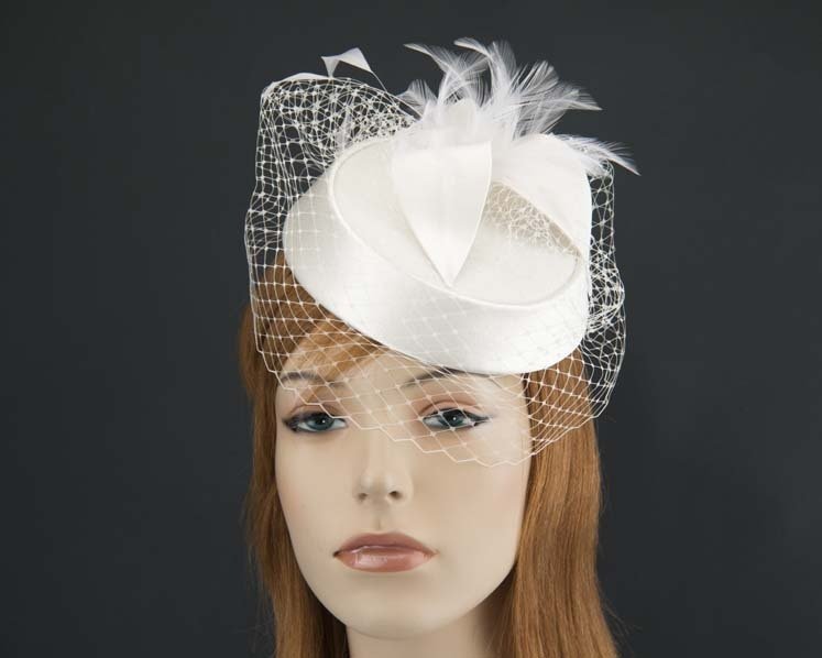 Cream cocktail Pillbox Hat for weddings buy online in Australia K4811C-0